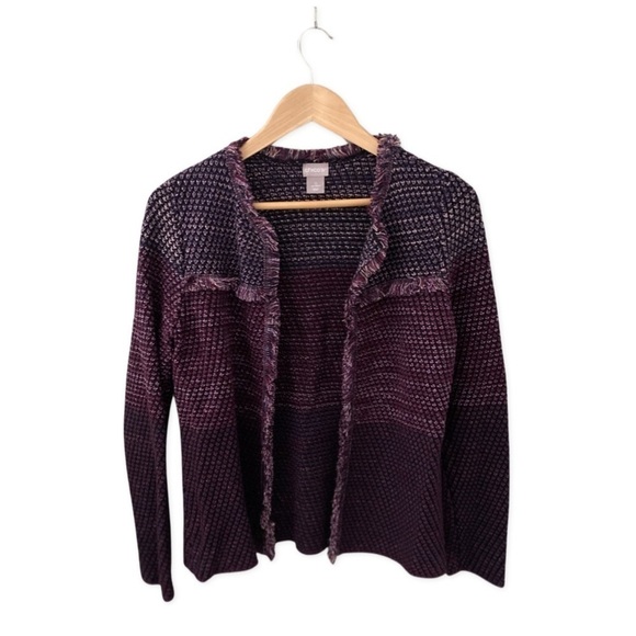 Chico's Marled Fringe Cardigan Size 0 (4/6-S) - Picture 1 of 5